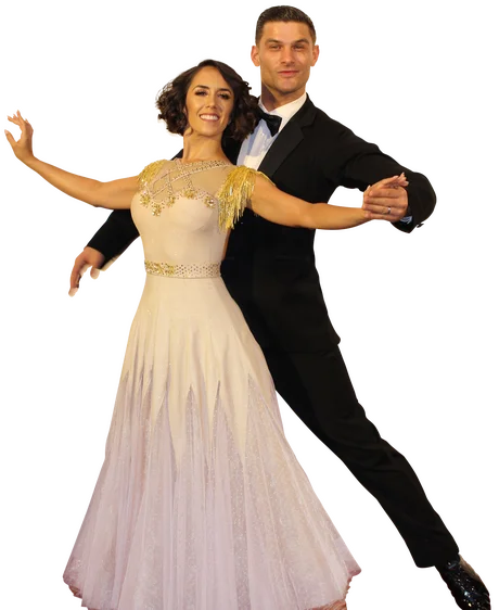 Aljaz Skorjanec Strictly Professional Dancer and Janette Manrara It Takes Two Host - photo of them dance teaching